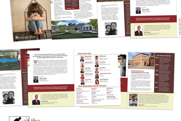 Oliver Gospel Mission brochure layout